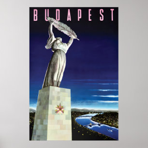 Cartel de viaje vintage Budapest Arte de pared Hun