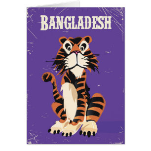 Cartel de viaje vintage de Bangladesh caricatura