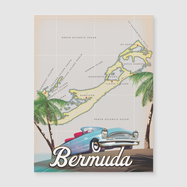 Cartel de viaje vintage de Bermudas (Anverso)