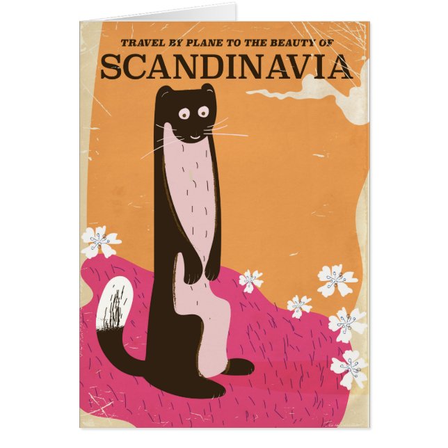 cartel de viaje vintage de Escandinavia (Frente)