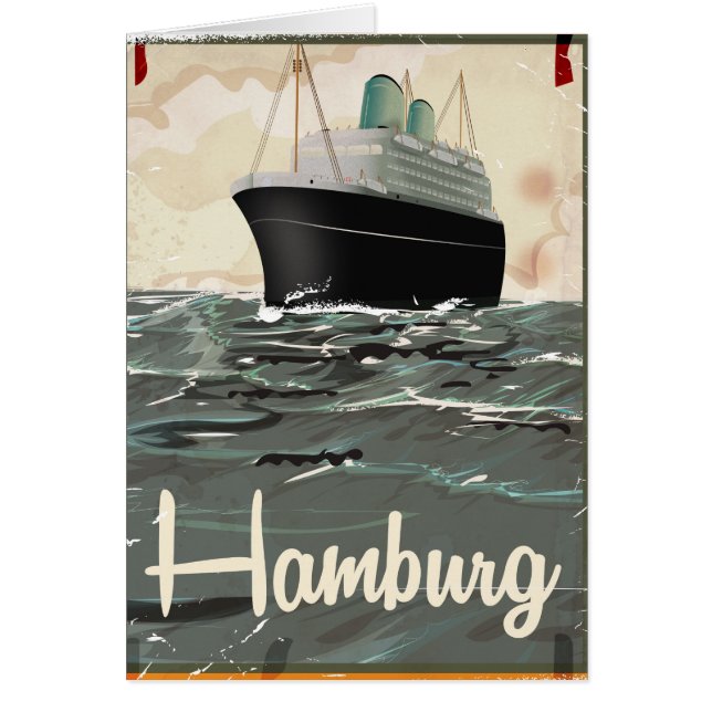 Cartel de viaje vintage de Hamburgo (Frente)