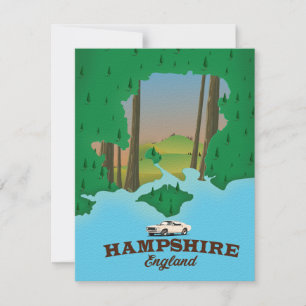 Cartel de viaje vintage de Hampshire Inglaterra.