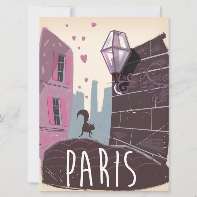 Cartel de viaje vintage de París. (Anverso)