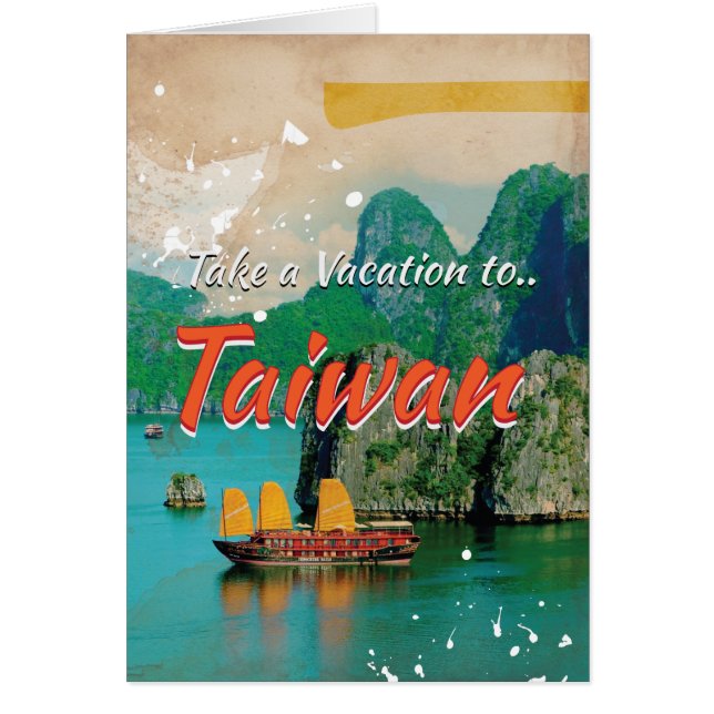 Cartel de viaje vintage de Taiwán (Frente)