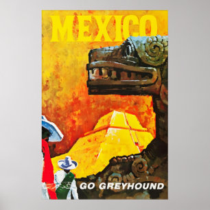 Cartel de viaje vintage México Impresión de turism
