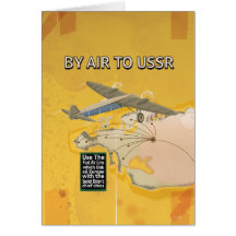 Cartel de viaje vintage soviético de la URSS.