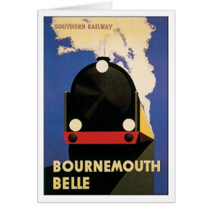 Cartel de viaje vintage, tren Bournemouth Belle