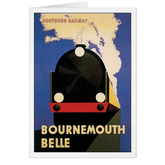 Cartel de viaje vintage, tren Bournemouth Belle (Frente)
