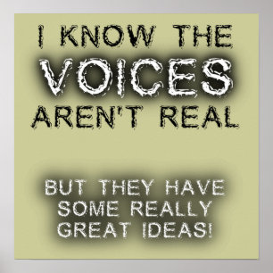 Cartel de voces con grandes ideas Señal Humor Impr