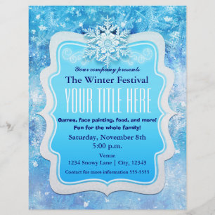 Cartel de Volante de Evento de Invierno Copos de N