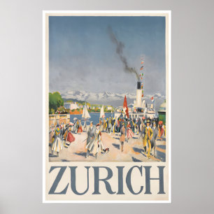 Cartel de Zurich Suiza Impresión Arte de Viaje Sui