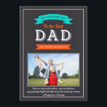 Cartel del Día del Padre - Tarjeta fotográfica<br><div class="desc">El fondo negro está enmarcado en blanco y tiene salpicaduras de azul, rojo y blanco en carteles y letras. Sólo tienes que añadir tu mensaje personal y tu foto para que sea tuyo. La tarjeta es fácil de personalizar con su redacción, tipo de letra, color de fuente, opciones de forma...</div>