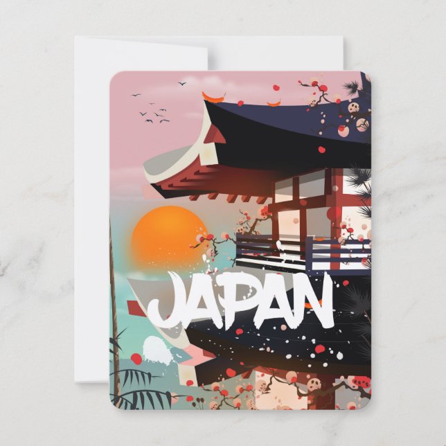 Cartel del edificio de Japón al atardecer (Anverso)