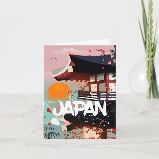 Cartel del edificio de Japón al atardecer (Anverso)