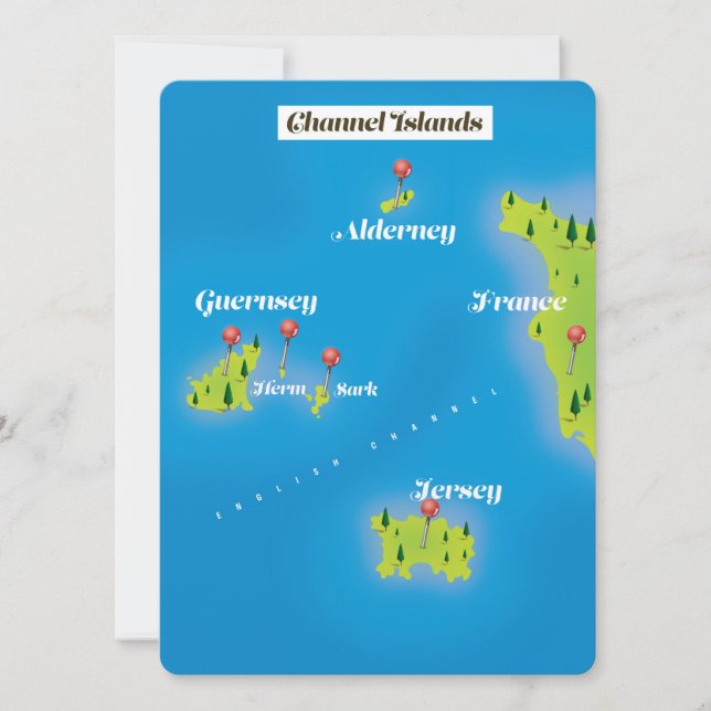Cartel del mapa de las Islas del Canal. (Anverso)