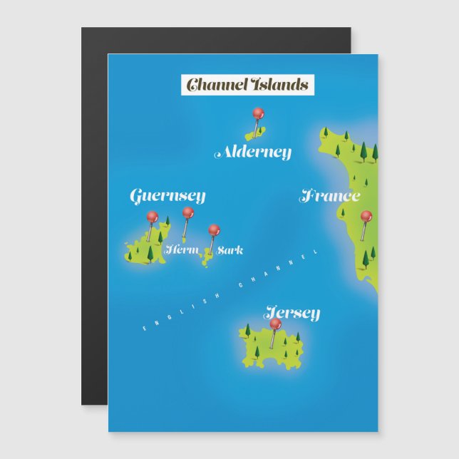 Cartel del mapa de las Islas del Canal. (Anverso/Reverso)