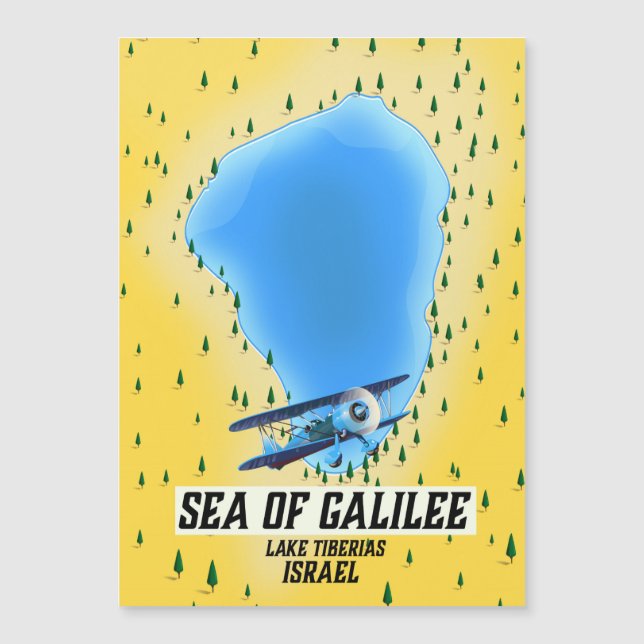 Cartel del mapa del Mar de Galilea Israel (Anverso)