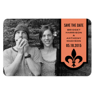 Cartel del naranja Fleur De Lis Guardar el imán de