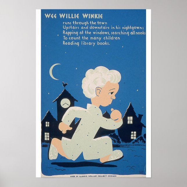 Cartel del proyecto de arte WEE WILLIE WINKIE WPA  (Frente)
