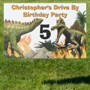 Carteles Fiesta De Cumpleaños Del Dinosaurio 