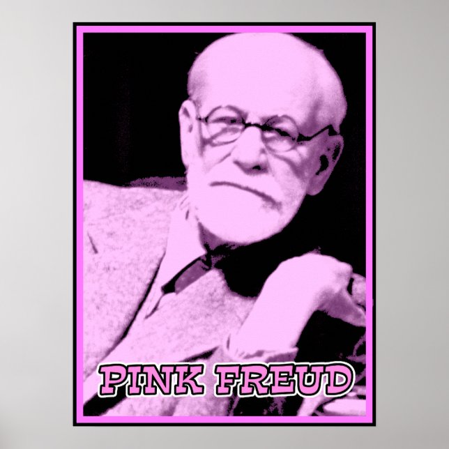 Cartel divertido de Pink Freud Señal Impresión (Frente)