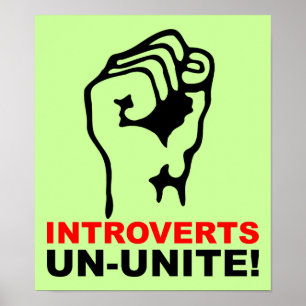 Cartel divertido de señal de introvertidos desunid