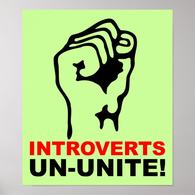 Cartel divertido de señal de introvertidos desunid (Frente)
