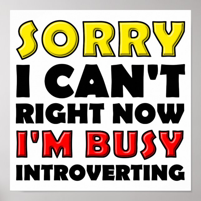 Cartel divertido de señal de póster de introvertid (Frente)