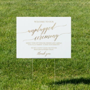 Cartel Elegante caligrafía de oro yard de ceremonias desp