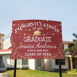 Cartel Elegante Purpurina y luces de oro 2025 Graduación