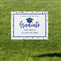 Felicitaciones Graduate Name Navy Blue