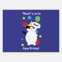 Feliz cumpleaños colorido lindo gato personalizado