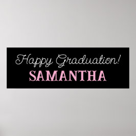 Cartel feliz de graduación, decoración de fiesta d