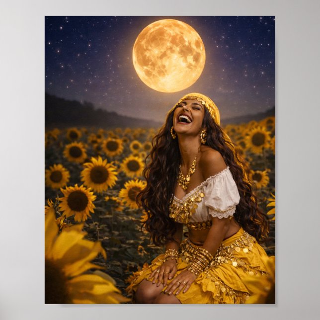 cartel gitano amarillo (brillante) || arte gitano  (Frente)