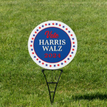 Harris Walz Vota 2024 Rótulo del Partido Demócrata