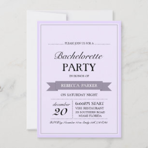 Cartel morado de la invitación a la soltera