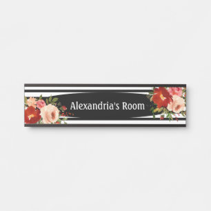 Cartel para habitación de niña con flores florales