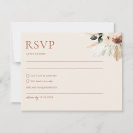 Cartel postal de Boho Rustic Wedtic RSVP