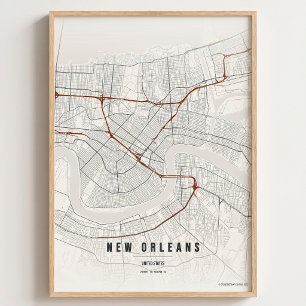 Cartel regalo arte de pared Mapa de tinta japonesa