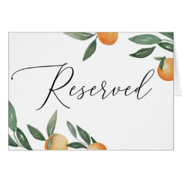 Cartel reservado de la boda del jardín de cítricos