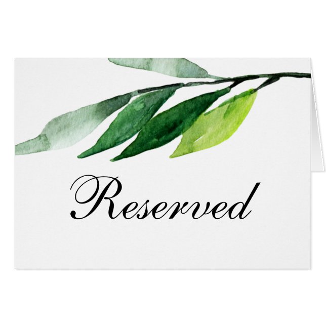 Cartel reservado de la boda en el jardín. Hojas ve (Anverso (Horizontal))