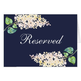 Cartel reservado del boda de la marina. Floral bla