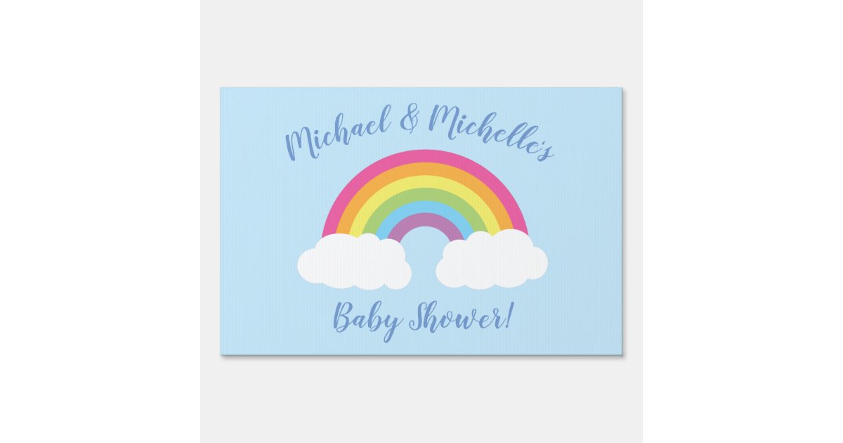 Cartel Rótulo Baby Shower arcoiris | Zazzle.es