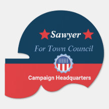 Rótulo De Campaña Azul Y Rojo