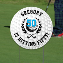 Rótulo de natalidad con temática de golf