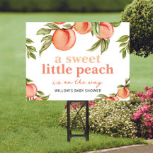 Rótulo Sweet Peach Baby Shower Welcome Yard