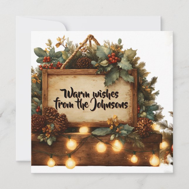Cartel rústico de Navidad con texto personalizado (Anverso)