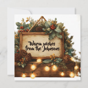 Cartel rústico de Navidad con texto personalizado
