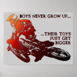 Cartel Señal de Moto de Cross en Moto Dirt Bike Ju
