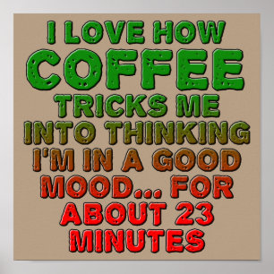 Cartel Señal Truco Buen Ánimo Café Divertido